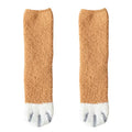 Plush Winter Funny Cute Style Animal Cat Paw Cartoon Pattern Women Cotton Socks Super Soft for Female House Sleeping Floor Sox